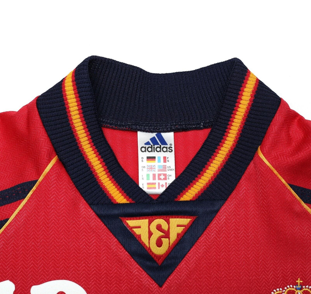 1998/00 RAUL #10 Spain Vintage adidas Home Football Shirt (S) World Cup 98