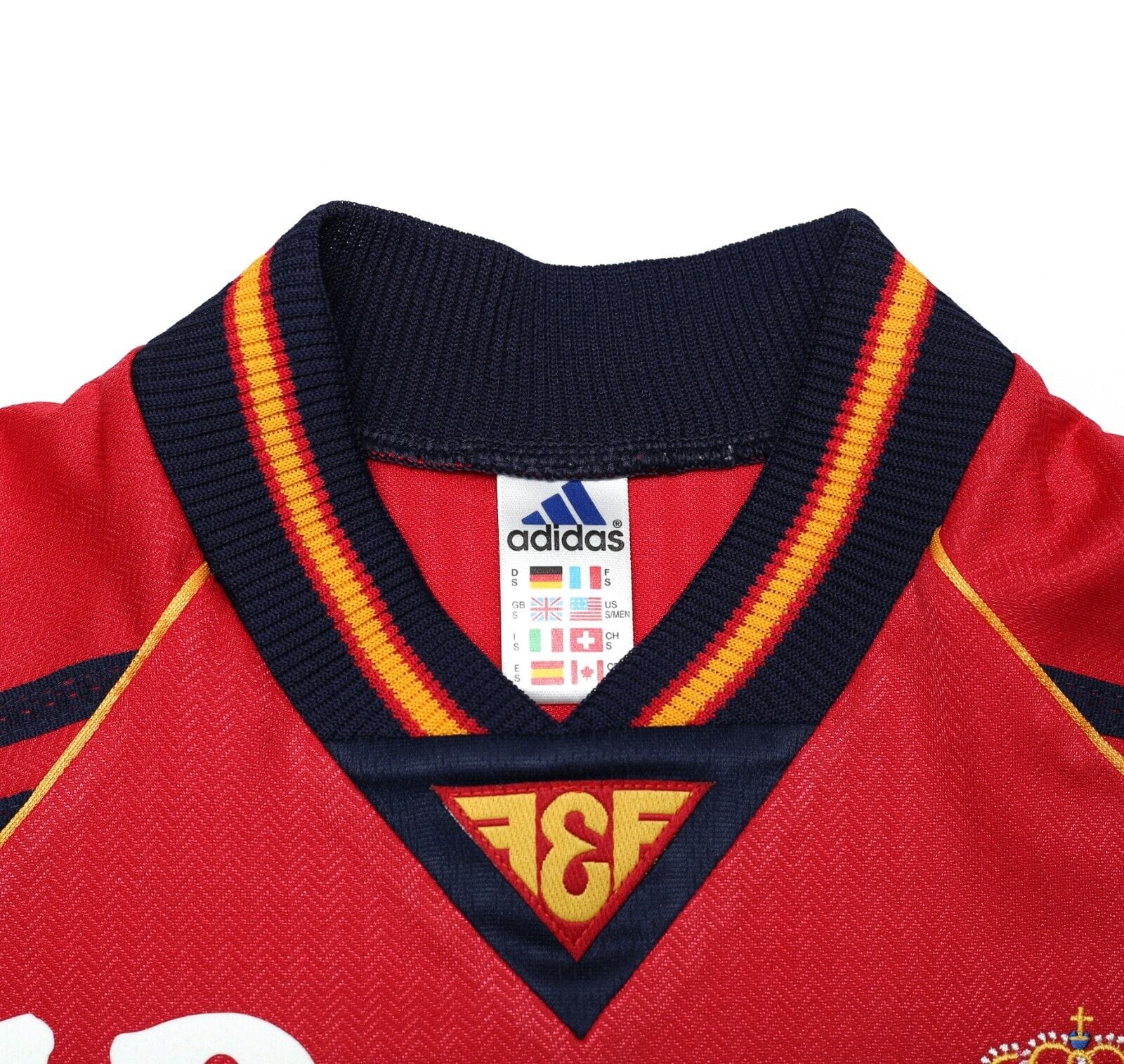 1998/00 RAUL #10 Spain Vintage adidas Home Football Shirt (S) World Cup 98