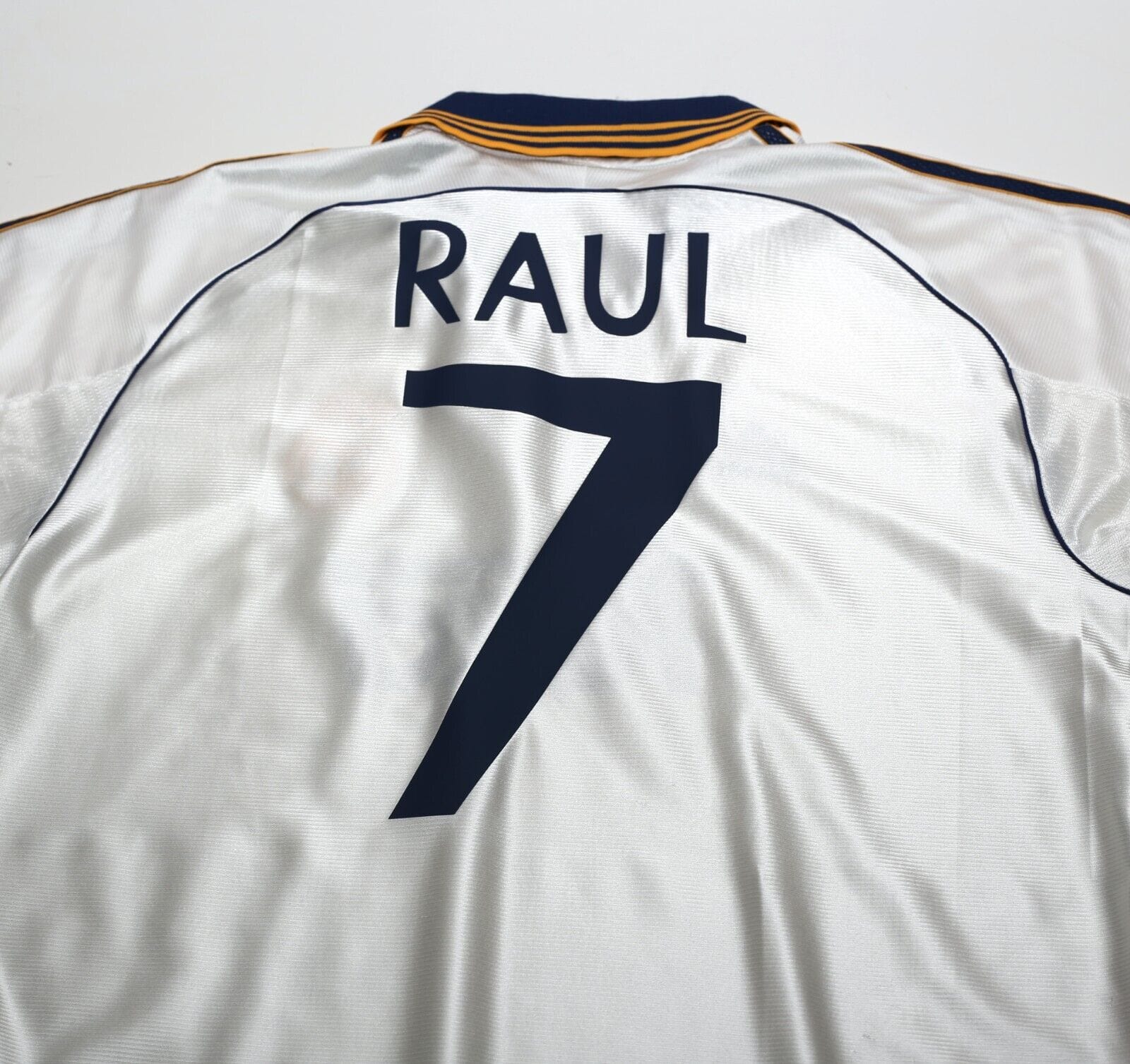 1998/00 RAUL #7 Real Madrid Vintage adidas Home Football Shirt (L)