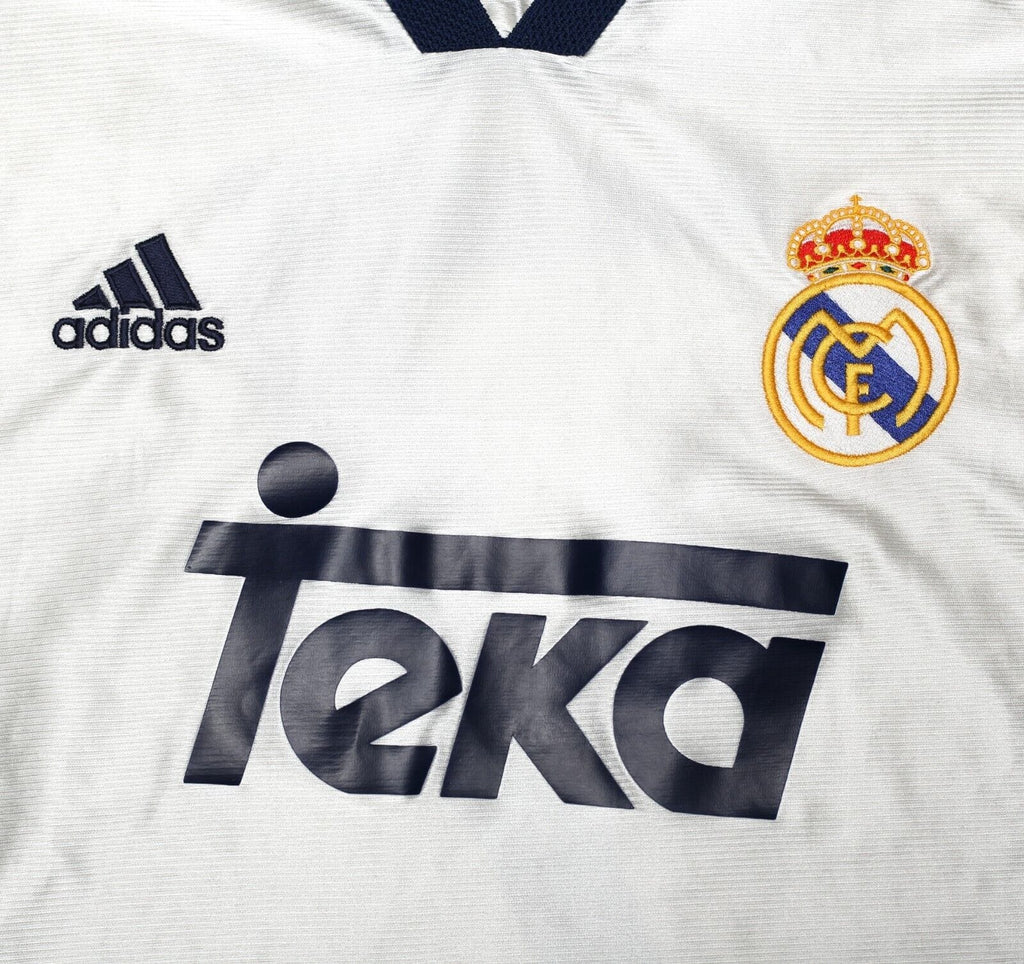 1998/00 RAUL #7 Real Madrid Vintage adidas Home Football Shirt (L)