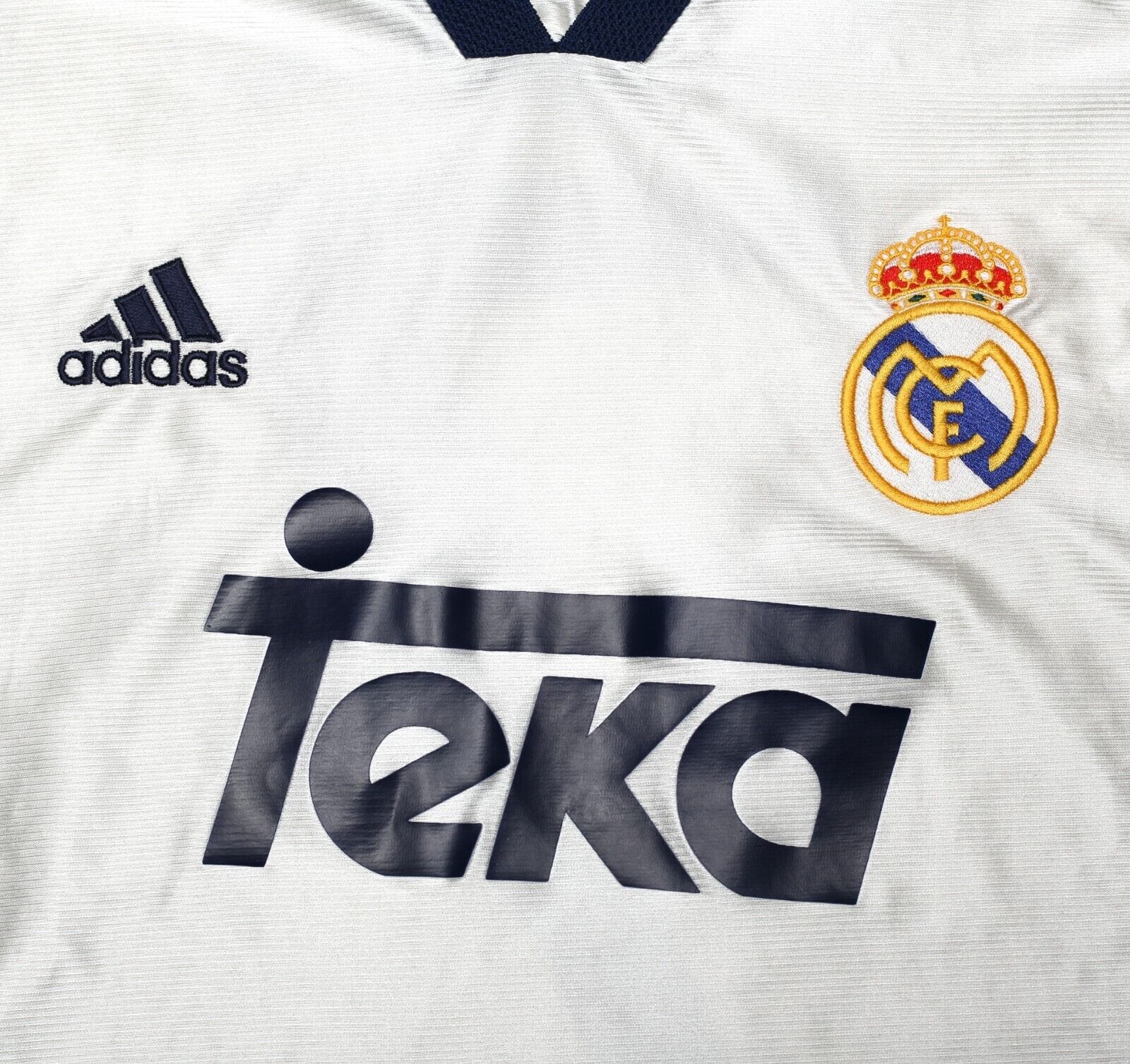 1998/00 RAUL #7 Real Madrid Vintage adidas Home Football Shirt (L)