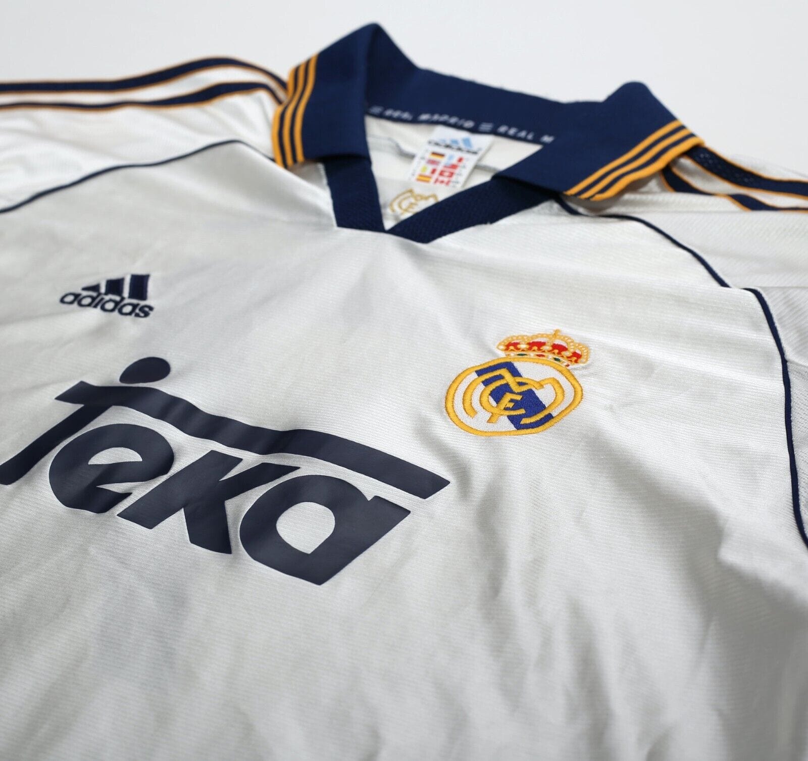 1998/00 RAUL #7 Real Madrid Vintage adidas Home Football Shirt (L)