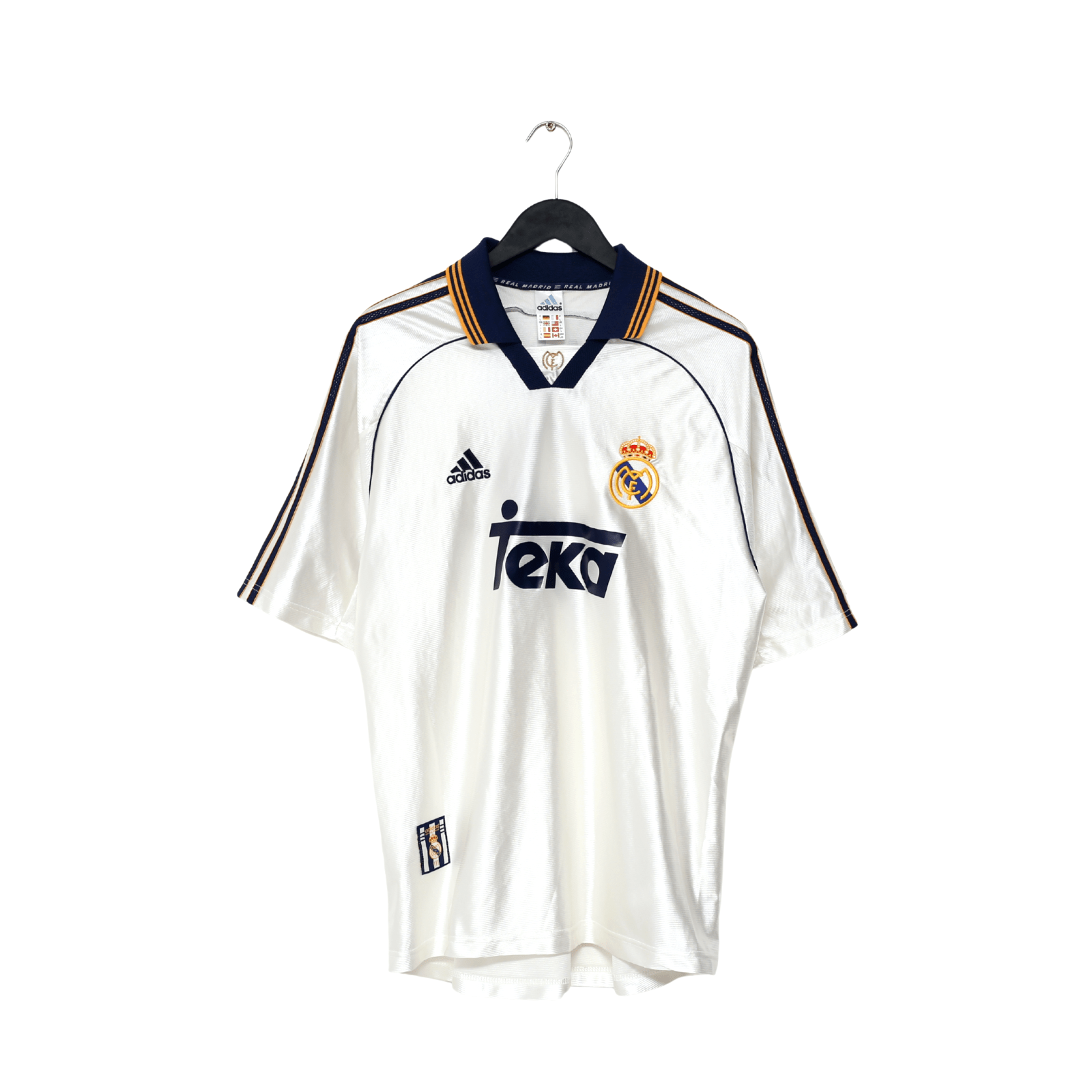 1998/00 RAUL #7 Real Madrid Vintage adidas Home Football Shirt (L)