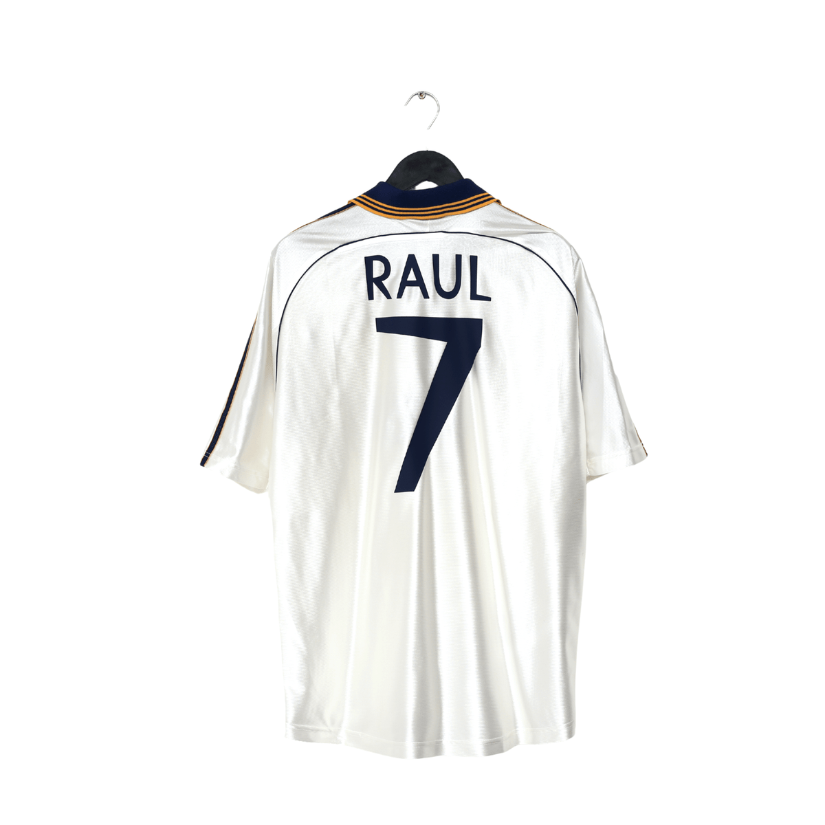 1998/00 RAUL #7 Real Madrid Vintage adidas Home Football Shirt (L)