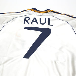 1998/00 RAUL #7 Real Madrid Vintage adidas Home Football Shirt (M)