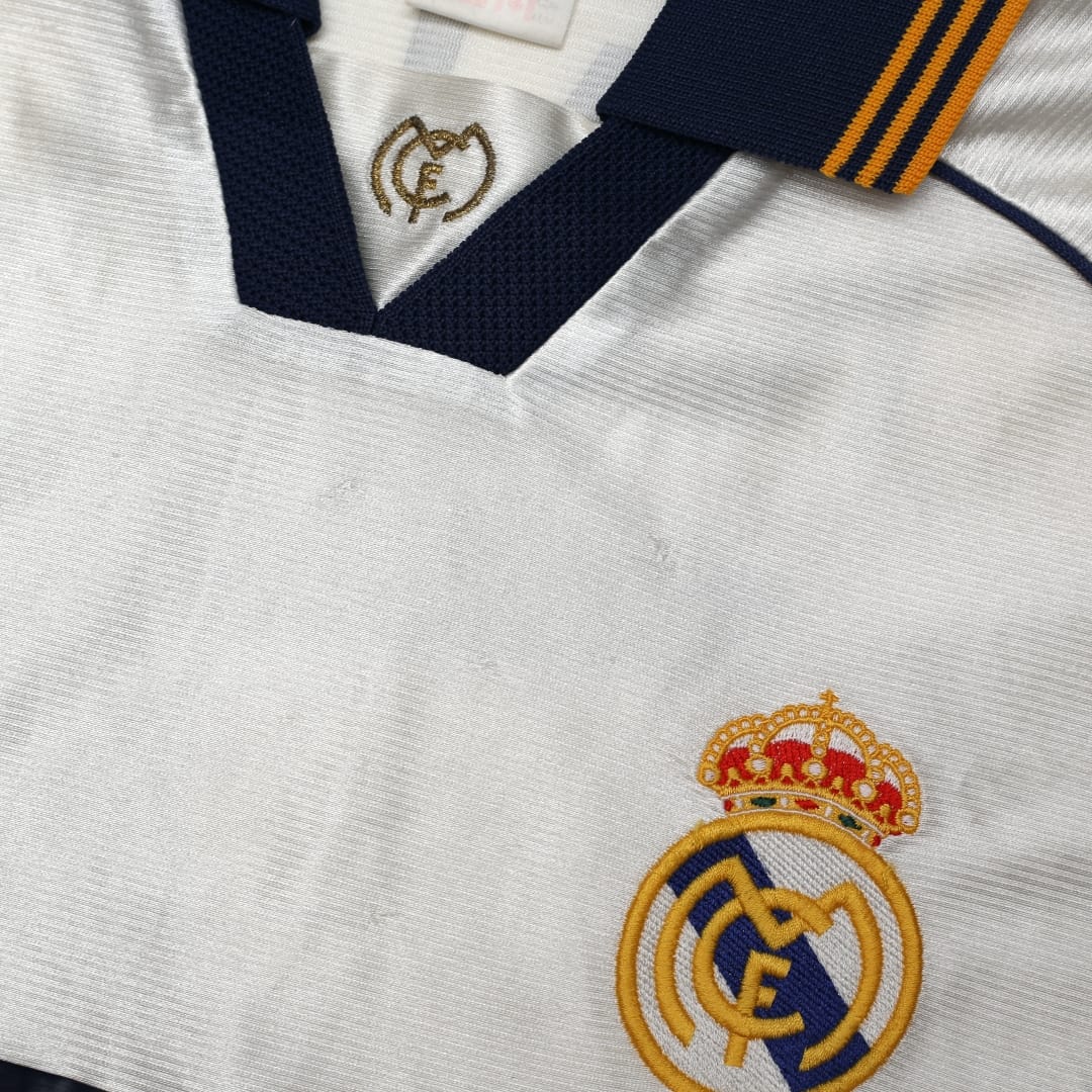 1998/00 RAUL #7 Real Madrid Vintage adidas Home Football Shirt (M)