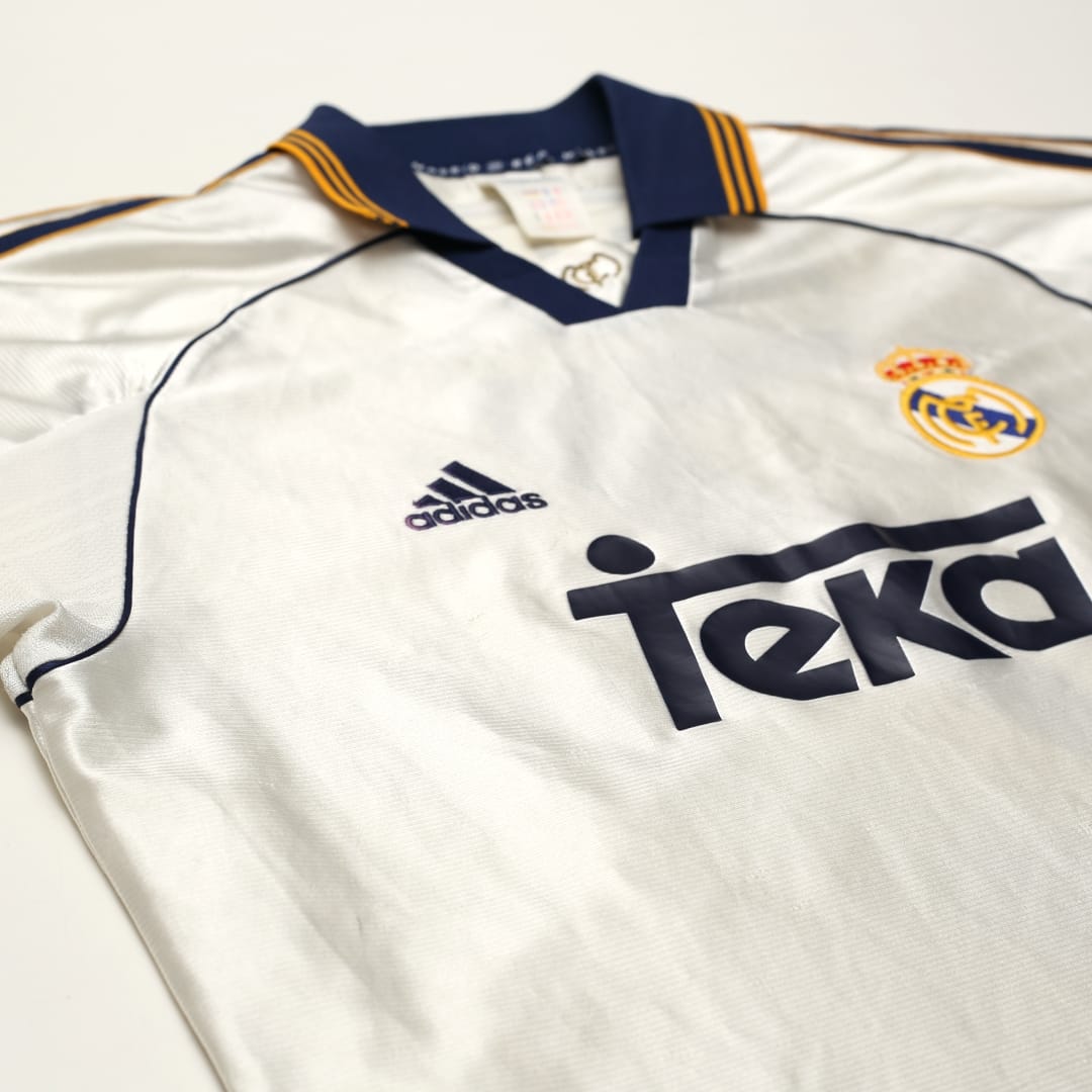 1998/00 RAUL #7 Real Madrid Vintage adidas Home Football Shirt (M)