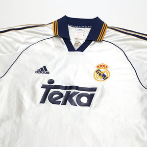 1998/00 RAUL #7 Real Madrid Vintage adidas Home Football Shirt (M)