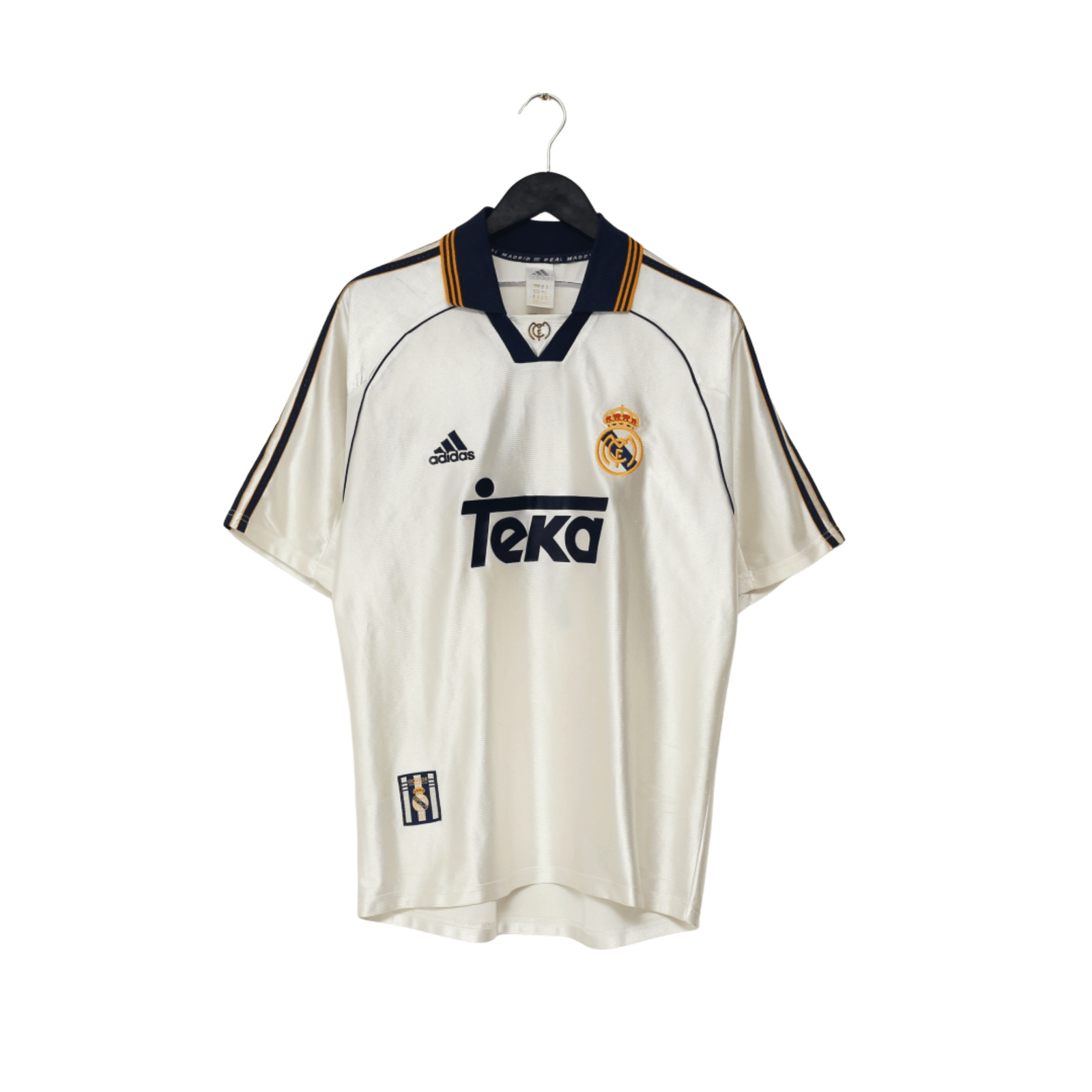 1998/00 RAUL #7 Real Madrid Vintage adidas Home Football Shirt (M)