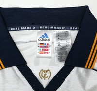 1998/00 RAUL #7 Real Madrid Vintage Retro adidas Home Football Shirt (M)