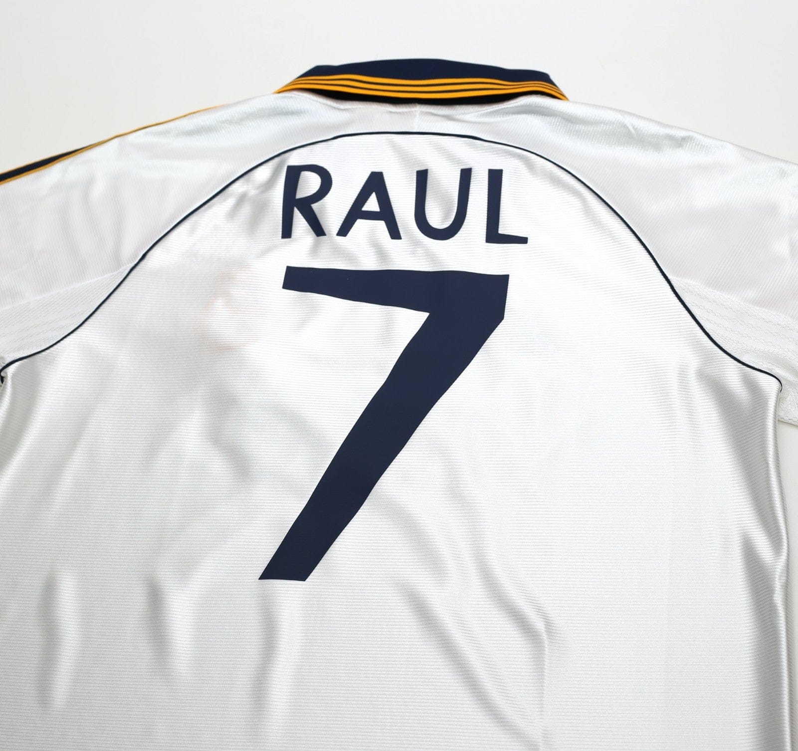 1998/00 RAUL #7 Real Madrid Vintage Retro adidas Home Football Shirt (M)