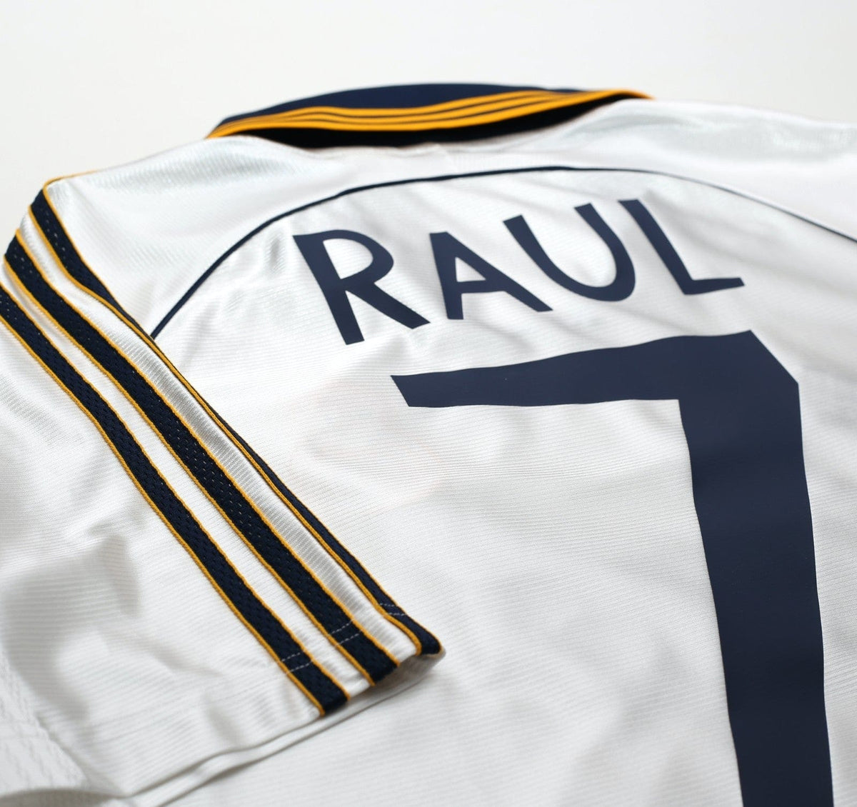 1998/00 RAUL #7 Real Madrid Vintage Retro adidas Home Football Shirt (M)