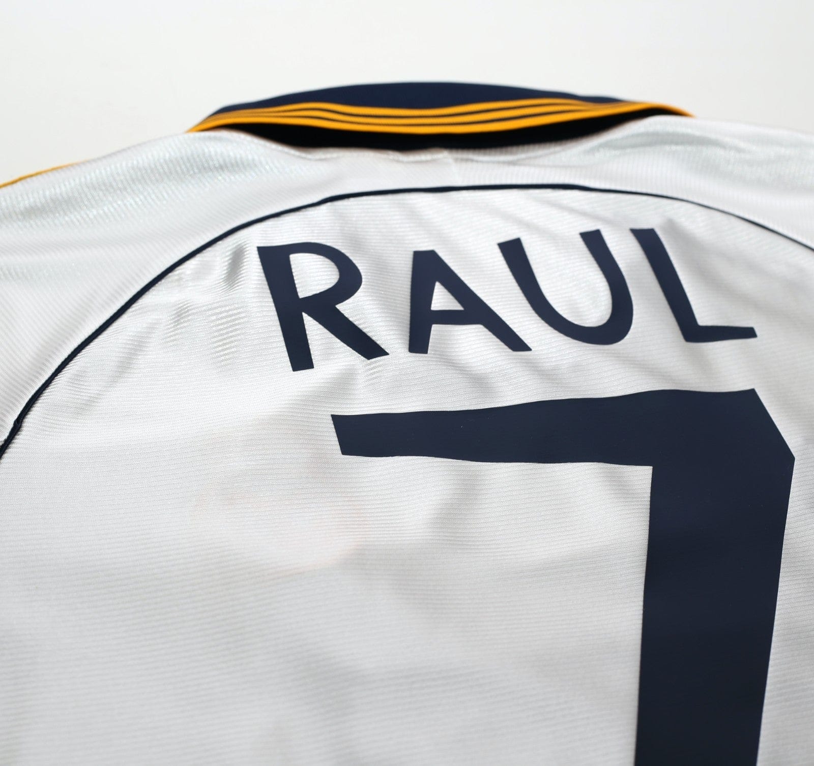1998/00 RAUL #7 Real Madrid Vintage Retro adidas Home Football Shirt (M)