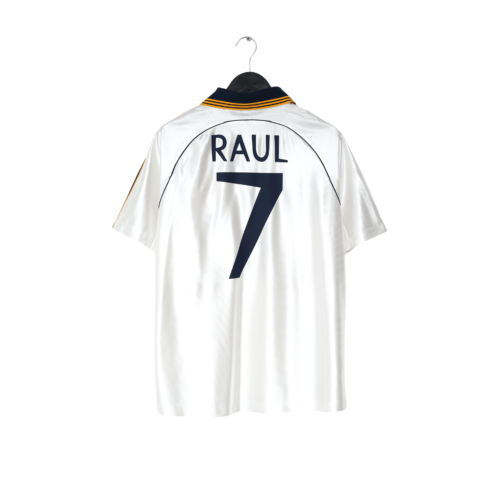 1998/00 RAUL #7 Real Madrid Vintage Retro adidas Home Football Shirt (M)