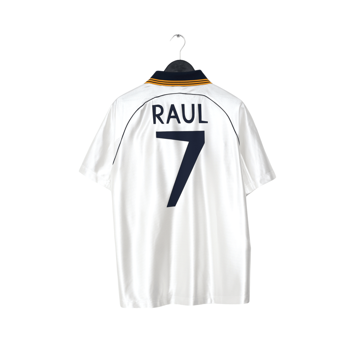 1998/00 Raul #7 Real Madrid Vintage Retro adidas Home Football Shirt (M)