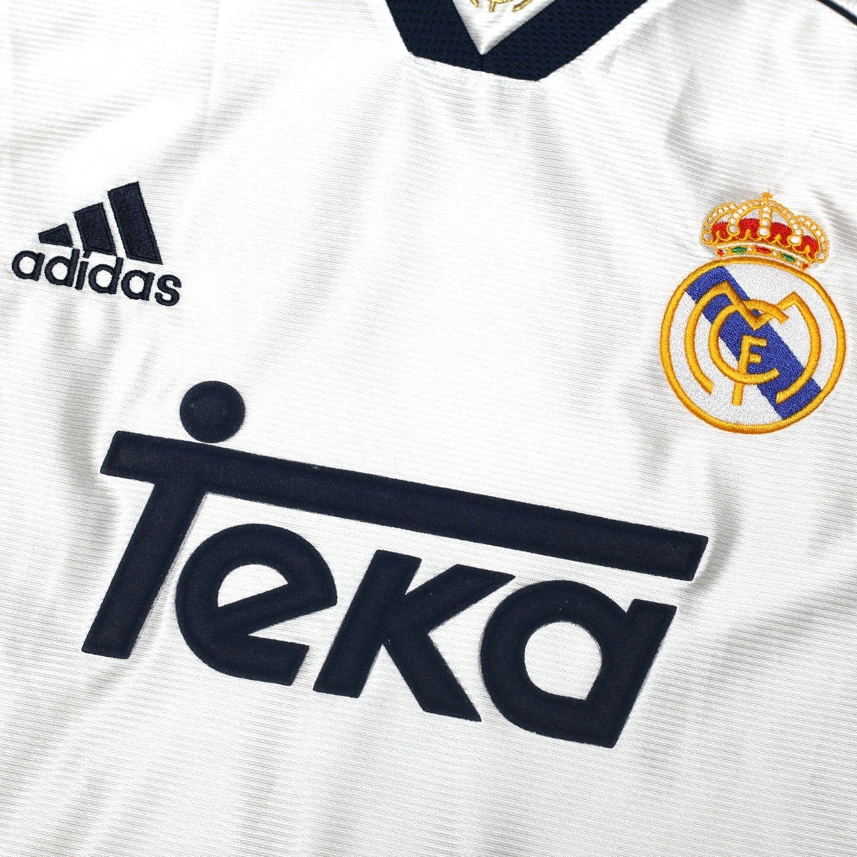 1998/00 Raul #7 Real Madrid Vintage Retro adidas Home Football Shirt (M)