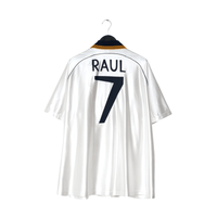 1998/00 Raul #7 Real Madrid Vintage Retro adidas Home Football Shirt (XXL)