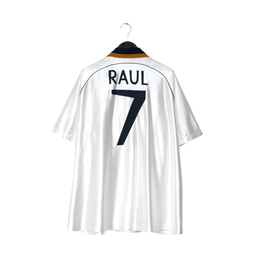 1998/00 Raul #7 Real Madrid Vintage Retro adidas Home Football Shirt (XXL)