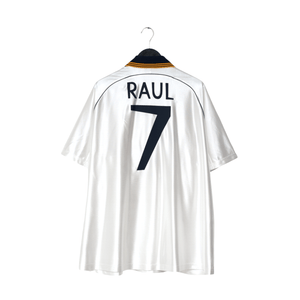 1998/00 Raul #7 Real Madrid Vintage Retro adidas Home Football Shirt (XXL)