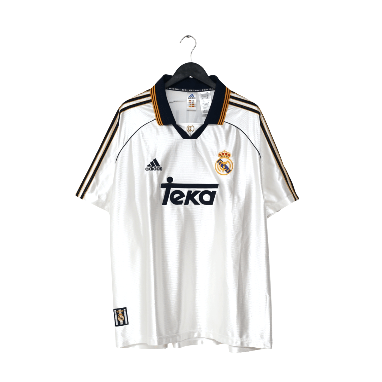 1998/00 Raul #7 Real Madrid Vintage Retro adidas Home Football Shirt (XXL)