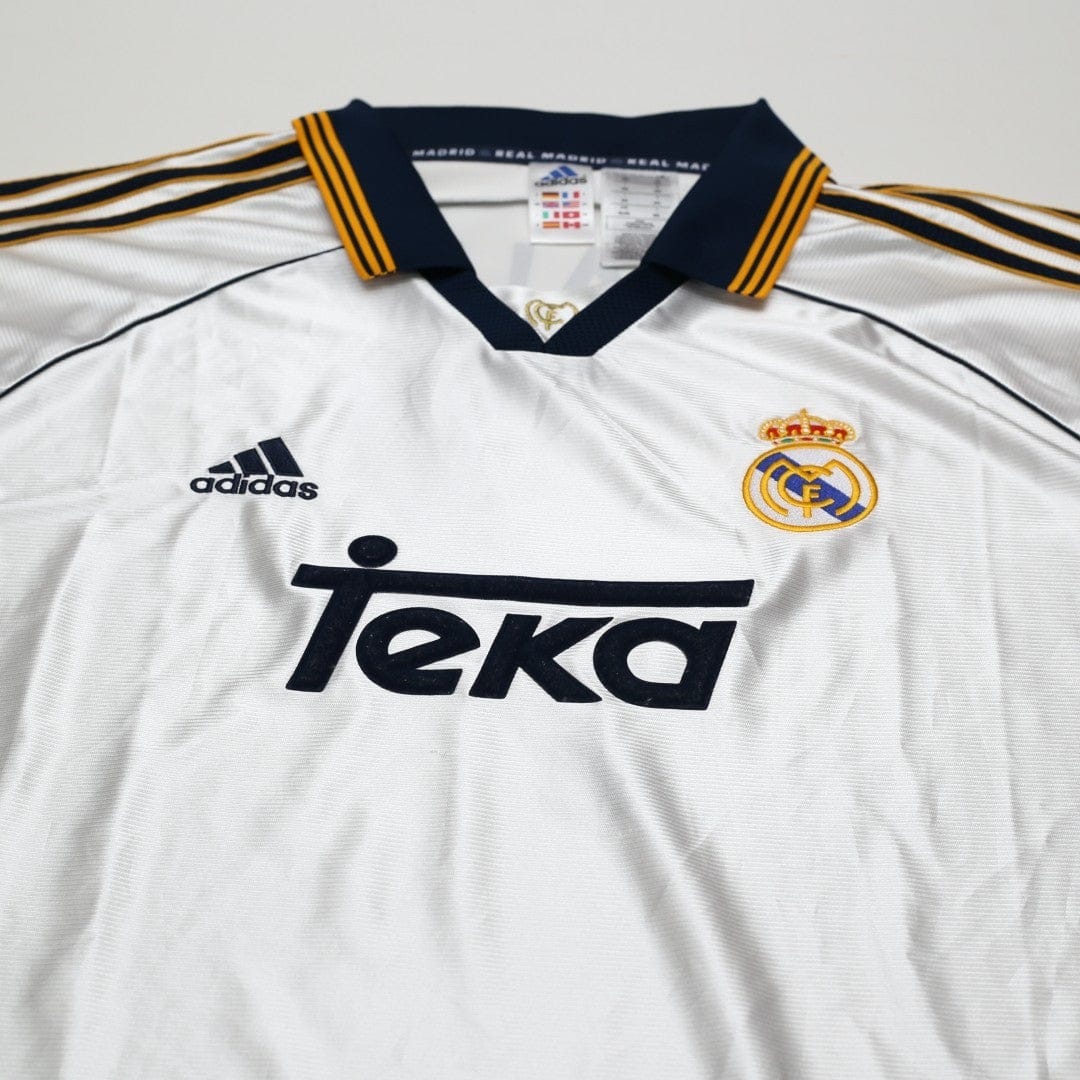 1998/00 Raul #7 Real Madrid Vintage Retro adidas Home Football Shirt (XXL)