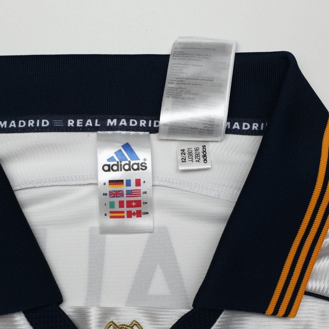 1998/00 Raul #7 Real Madrid Vintage Retro adidas Home Football Shirt (XXL)