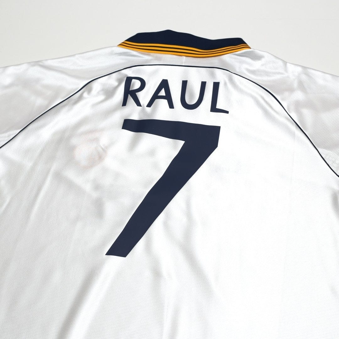 1998/00 Raul #7 Real Madrid Vintage Retro adidas Home Football Shirt (XXL)