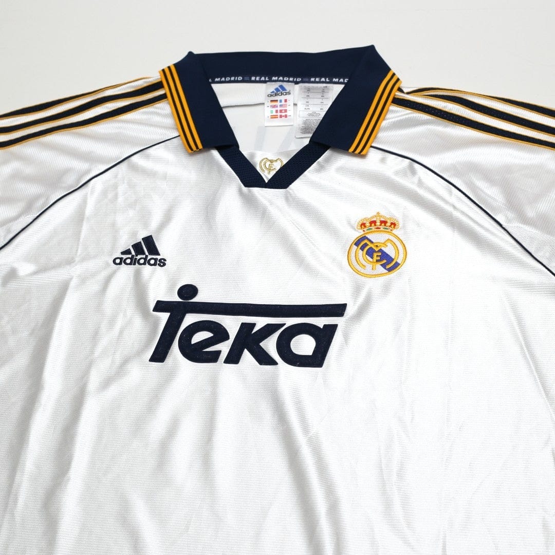 1998/00 Raul #7 Real Madrid Vintage Retro adidas Home Football Shirt (XXL)