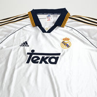1998/00 Raul #7 Real Madrid Vintage Retro adidas Home Football Shirt (XXL)