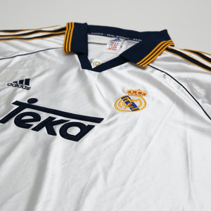 1998/00 Raul #7 Real Madrid Vintage Retro adidas Home Football Shirt (XXL)