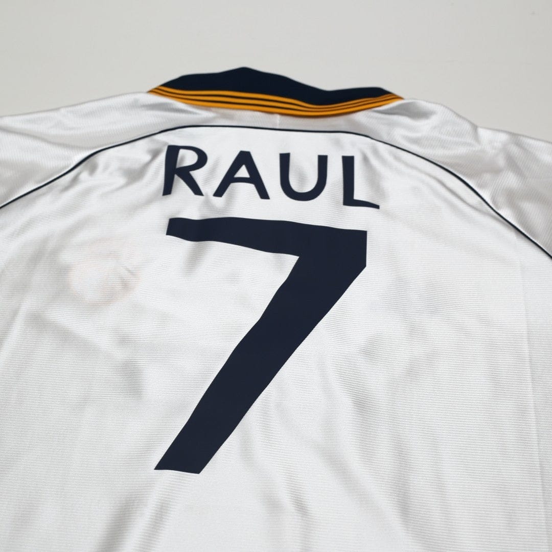 1998/00 Raul #7 Real Madrid Vintage Retro adidas Home Football Shirt (XXL)