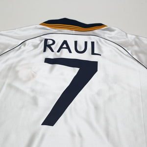 1998/00 Raul #7 Real Madrid Vintage Retro adidas Home Football Shirt (XXL)