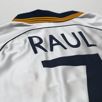 1998/00 Raul #7 Real Madrid Vintage Retro adidas Home Football Shirt (XXL)