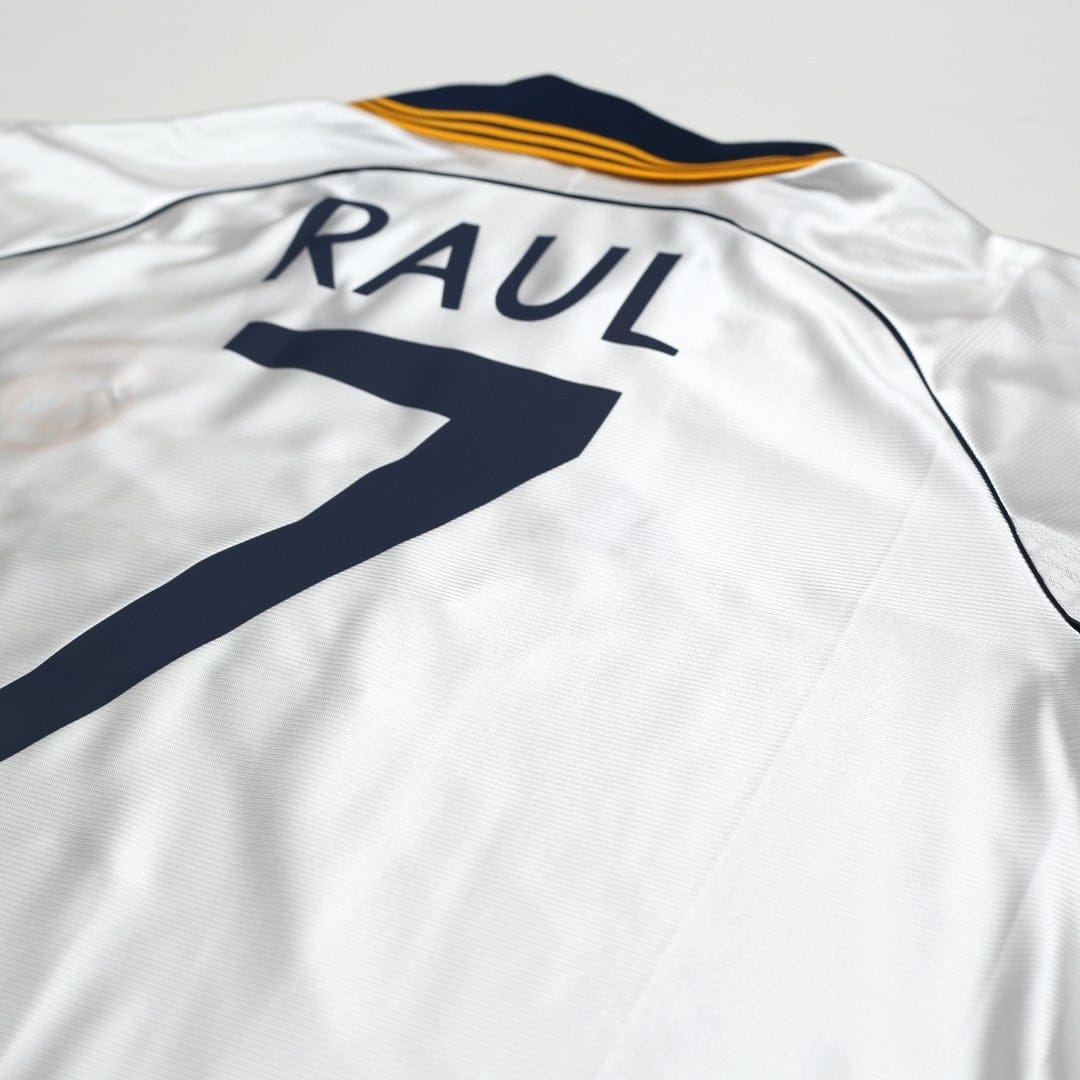 1998/00 Raul #7 Real Madrid Vintage Retro adidas Home Football Shirt (XXL)
