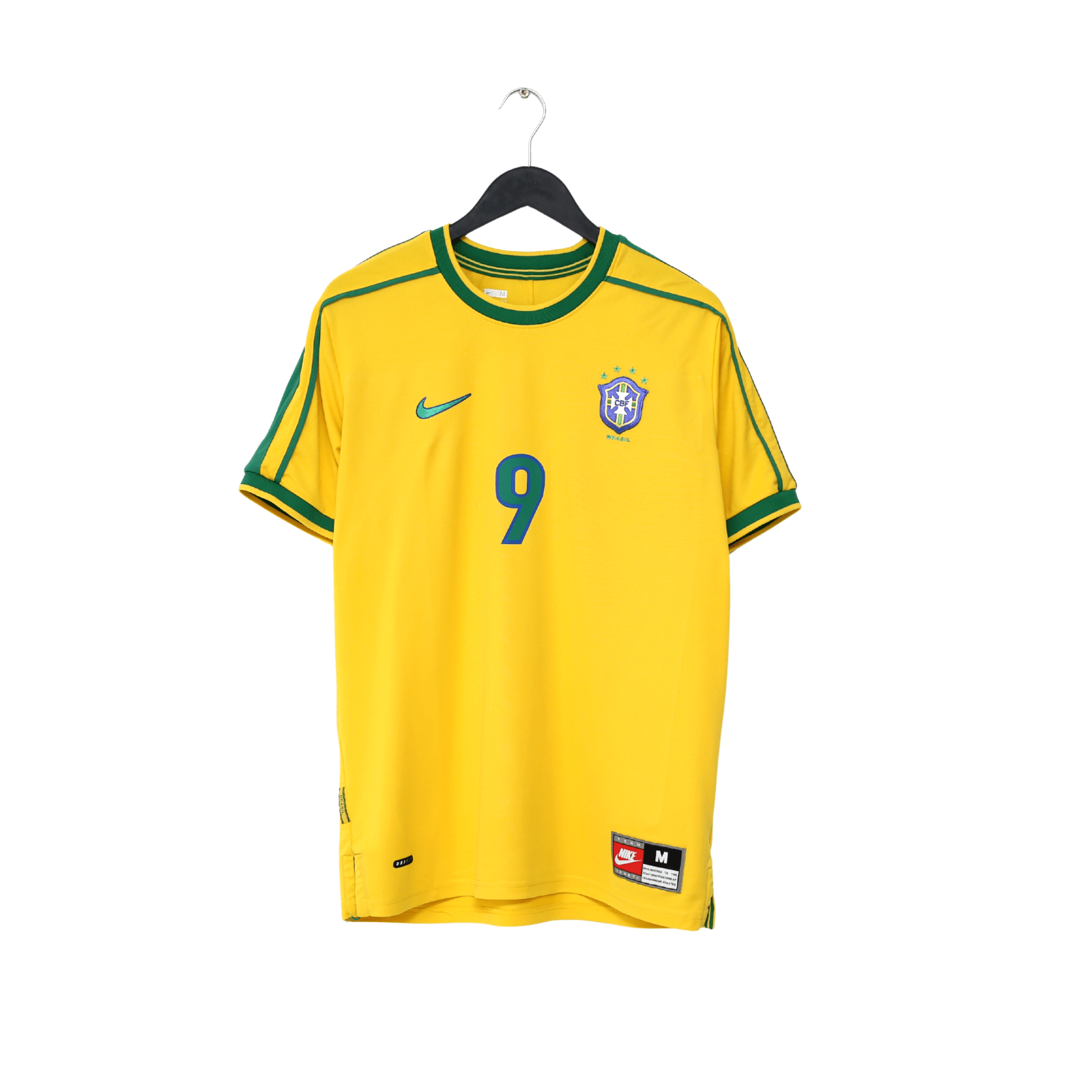 1998/00 RONALDO #9 Brazil Vintage Nike WC 98 Home Football Shirt (M)