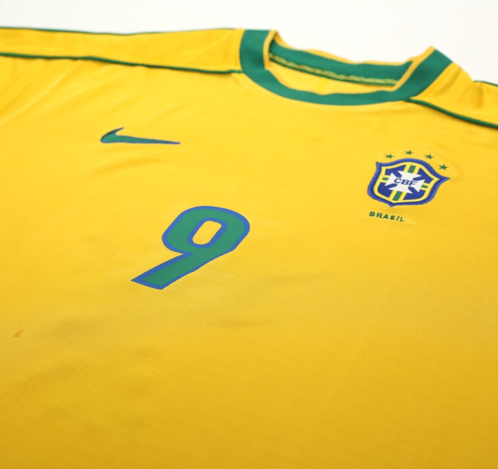1998/00 RONALDO #9 Brazil Vintage Nike WC 98 Home Football Shirt (M)