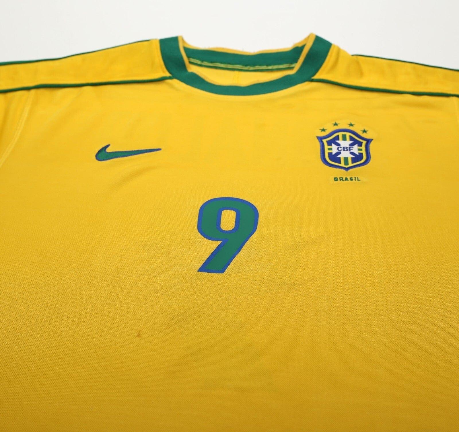 1998/00 RONALDO #9 Brazil Vintage Nike WC 98 Home Football Shirt (M)