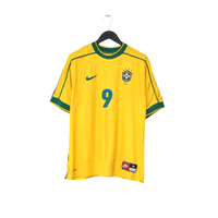 1998/00 RONALDO #9 Brazil Vintage Nike WC 98 Home Football Shirt (M)