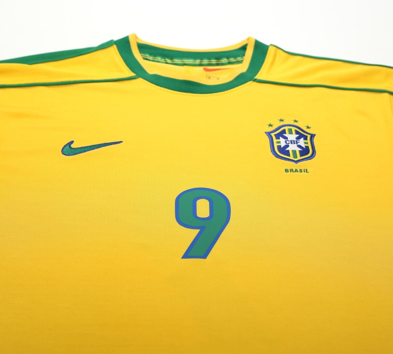 1998/00 RONALDO #9 Brazil Vintage Nike WC 98 Home Football Shirt (M) -  Football Shirt Collective