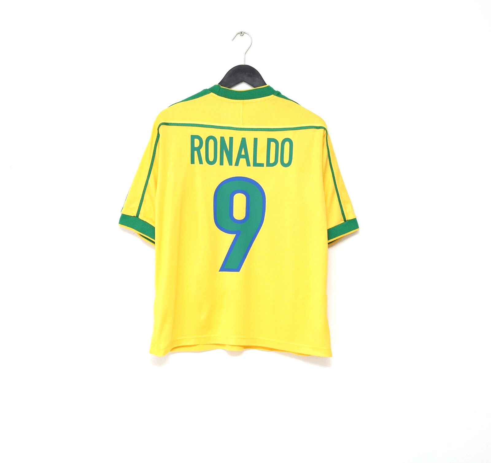 1998/00 RONALDO #9 Brazil Vintage Nike WC 98 Home Football Shirt (S)