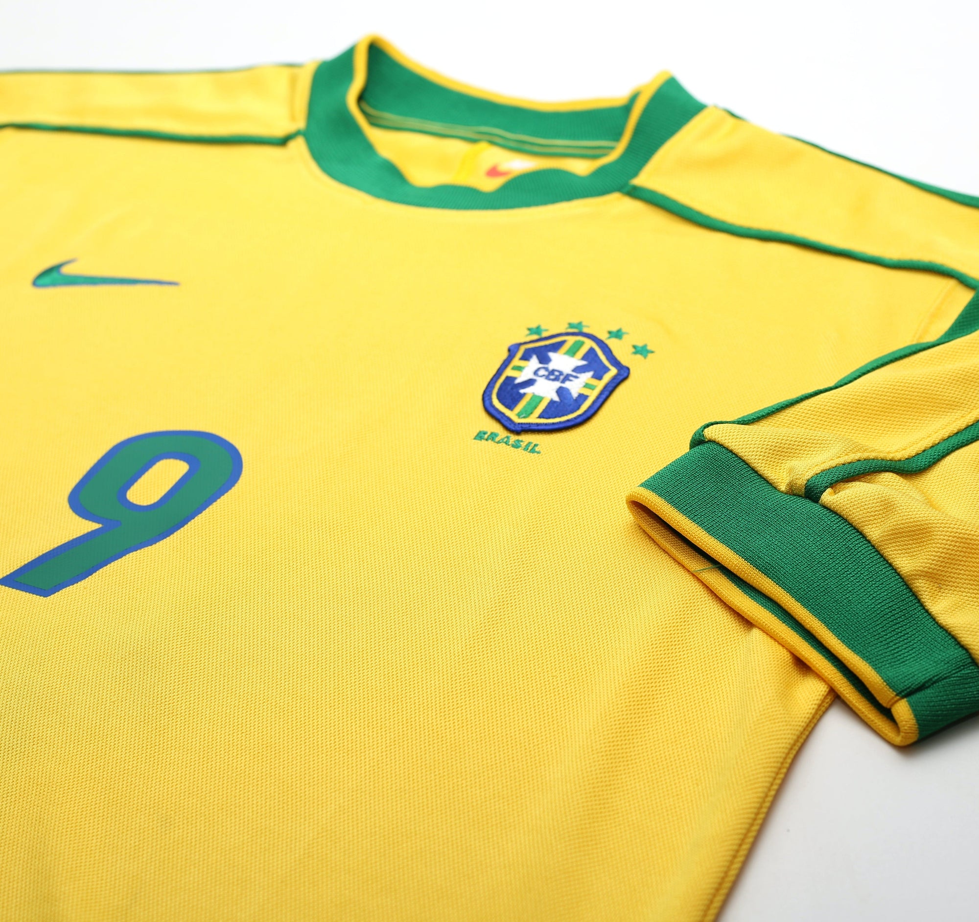 1998/00 RONALDO #9 Brazil Vintage Nike WC 98 Home Football Shirt (S)