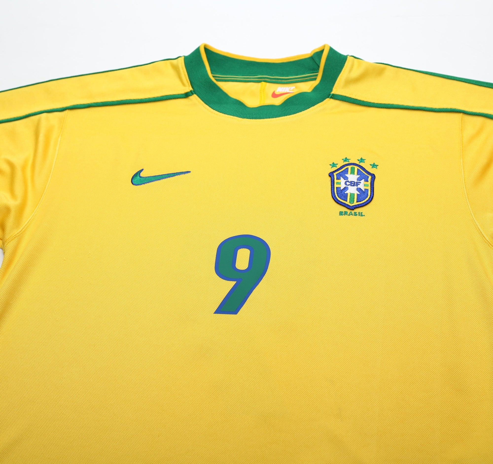 1998/00 RONALDO #9 Brazil Vintage Nike WC 98 Home Football Shirt (S)