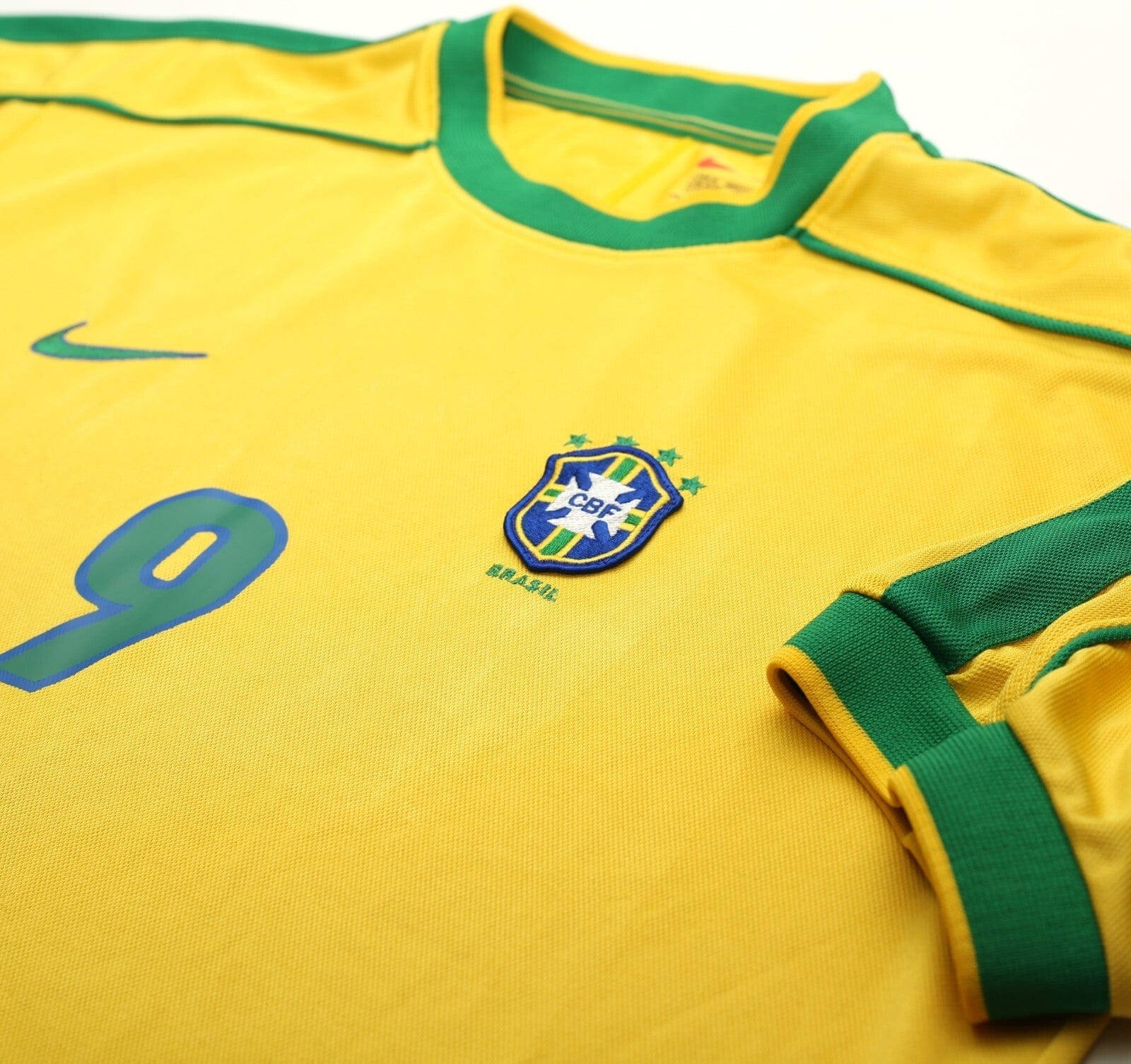 1998/00 RONALDO #9 Brazil Vintage Nike WC 98 Home Football Shirt (XL)