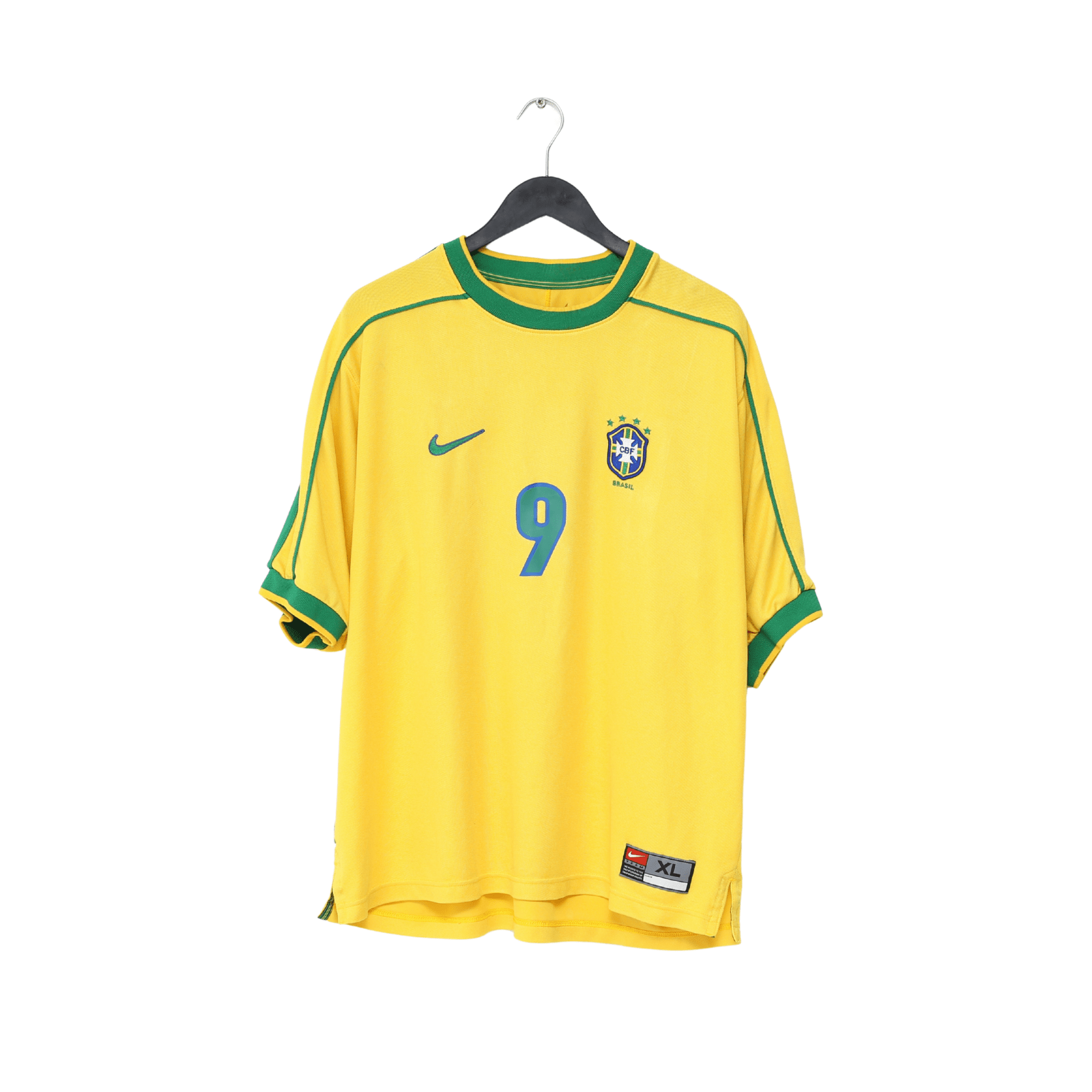 1998/00 RONALDO #9 Brazil Vintage Nike WC 98 Home Football Shirt (XL)