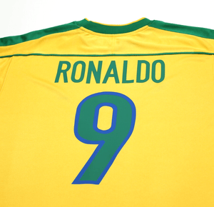 1998/00 RONALDO #9 Brazil Vintage Nike WC 98 Home Football Shirt (XL)