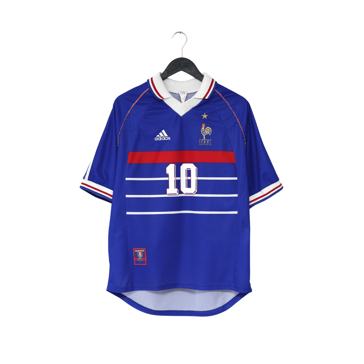 1998/00 ZIDANE #10 France Vintage adidas Home Football Shirt (M) World Cup 98