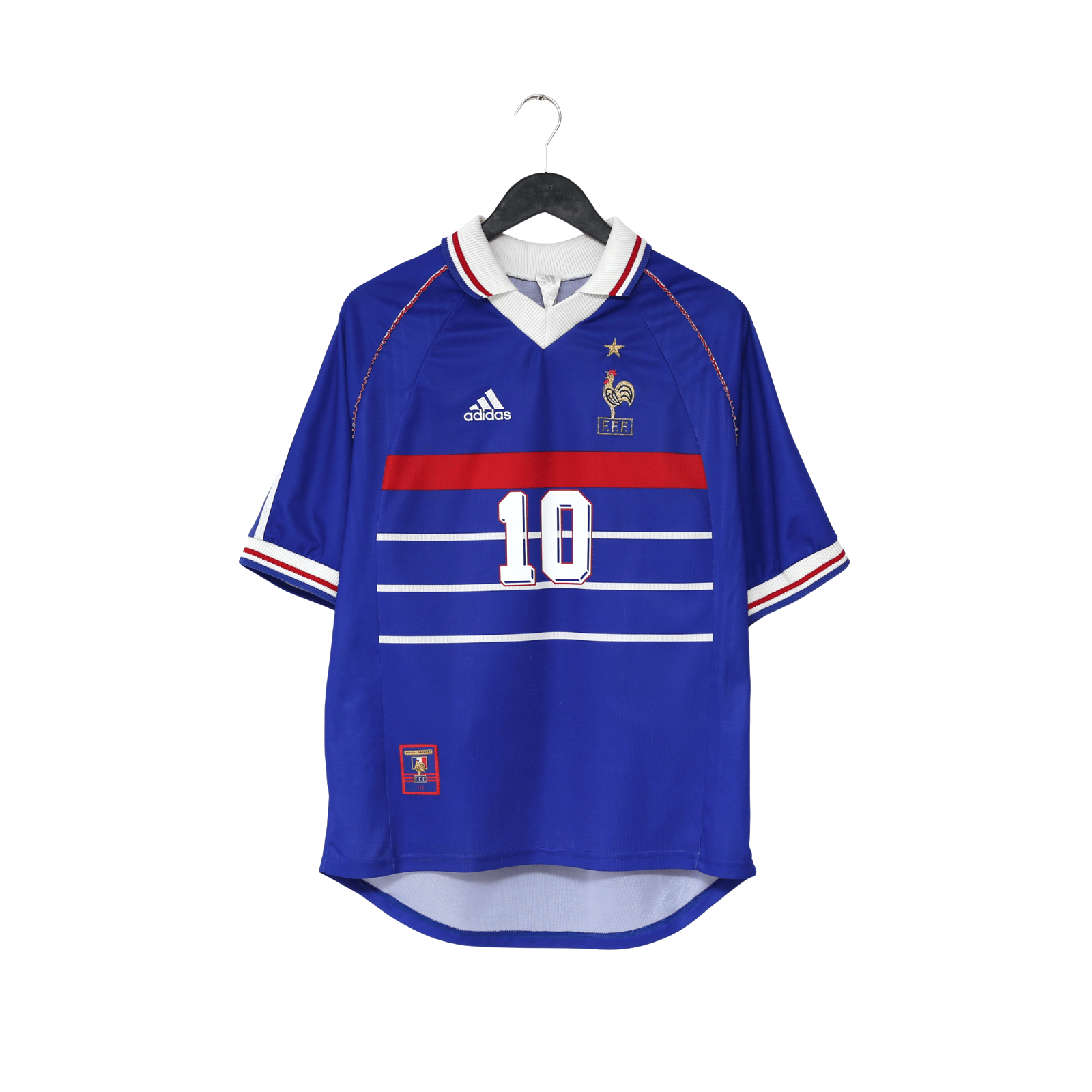 1998/00 ZIDANE #10 France Vintage adidas Home Football Shirt (M) World Cup 98