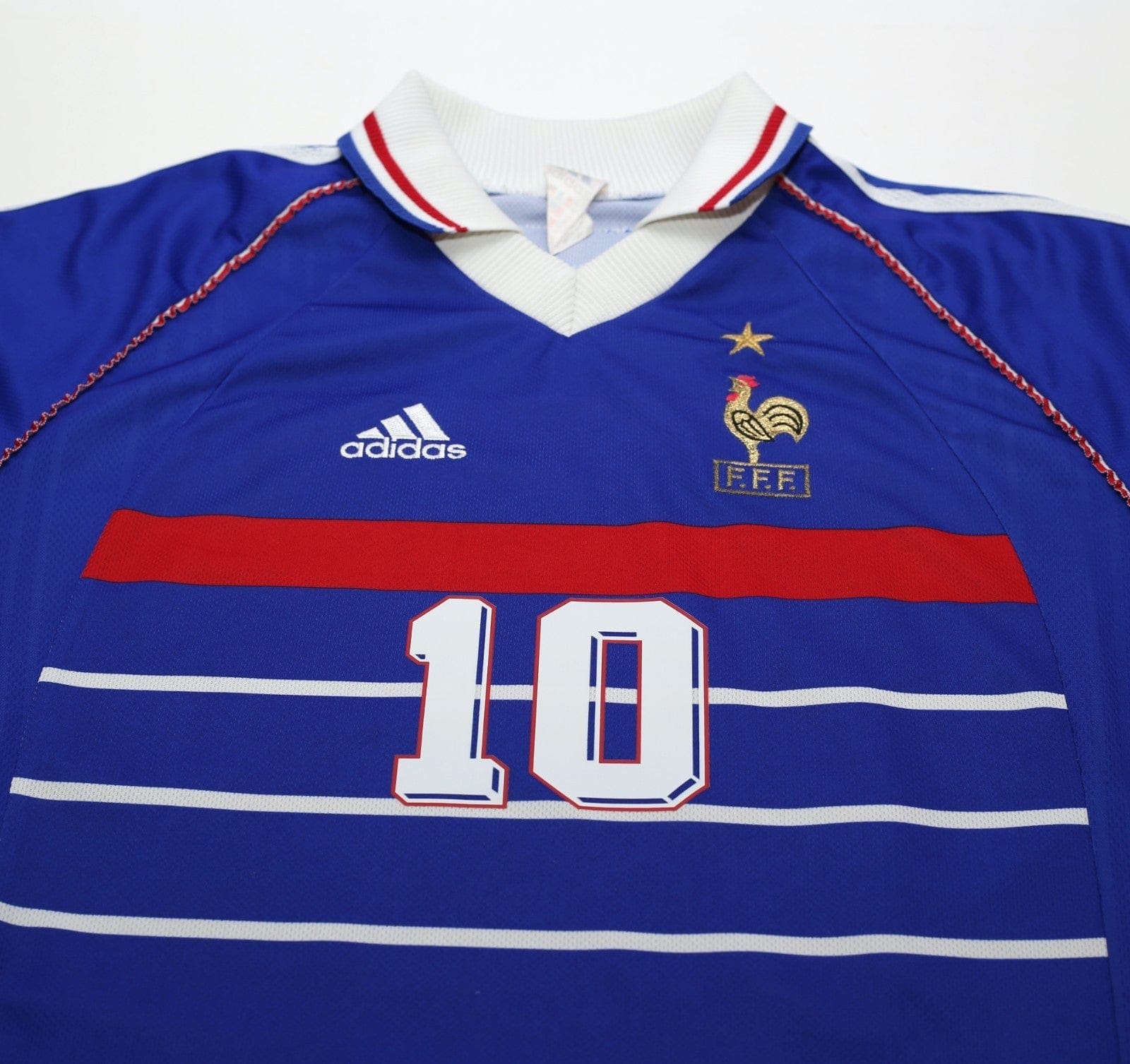 1998/00 ZIDANE #10 France Vintage adidas Home Football Shirt (M) World Cup 98