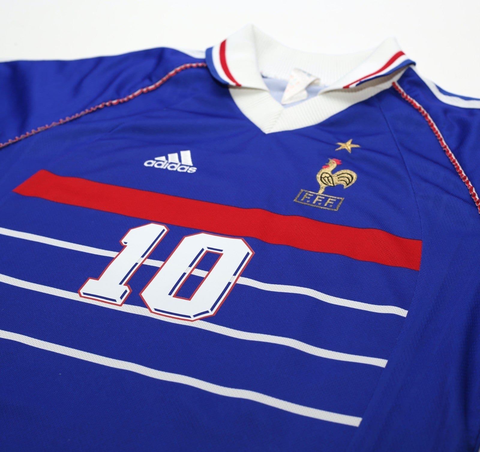 1998/00 ZIDANE #10 France Vintage adidas Home Football Shirt (M) World Cup 98