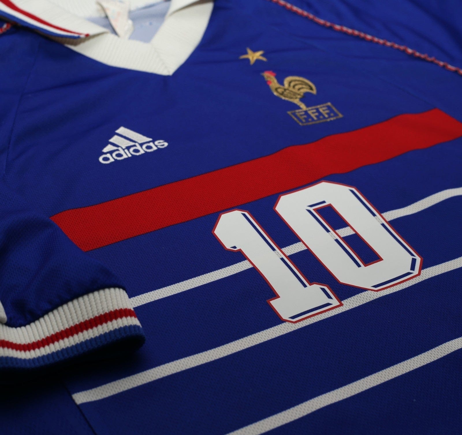 1998/00 ZIDANE #10 France Vintage adidas Home Football Shirt (M) World Cup 98